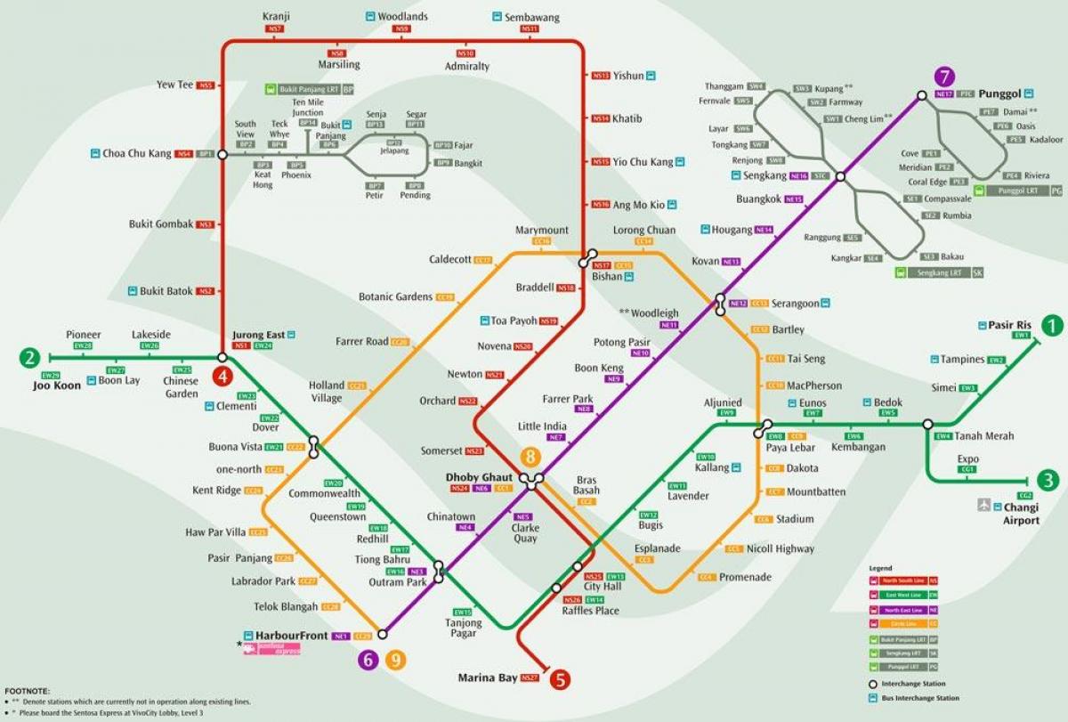 mrt sistèm kat jeyografik Singapore