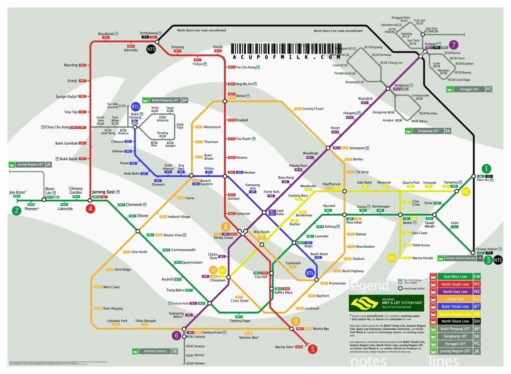 Singapore mrt liy kat jeyografik