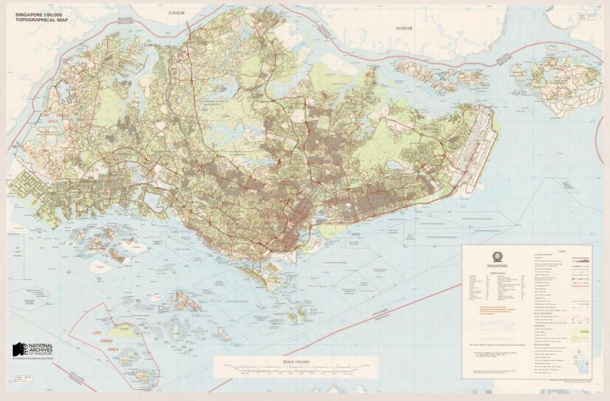 kat jeyografik nan Singapore topografik