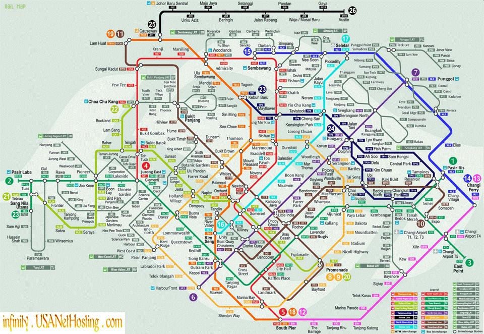 kat jeyografik nan Singapore transpò